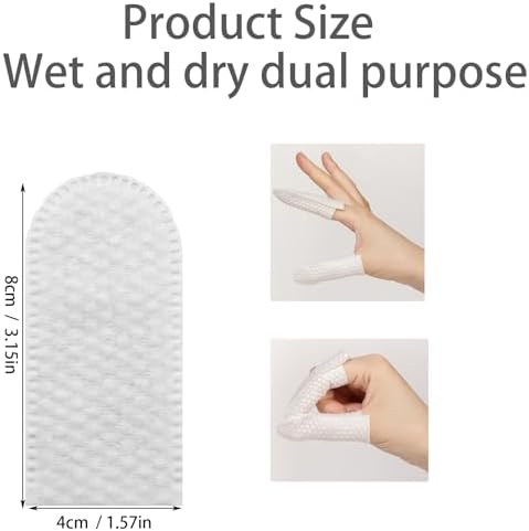 200 PCS Cotton Finger Cots, Finger Covers Protection for Finger Tips, Breathable, Sweat Resistant, and Wear-Resistant, and Injured Fingers,Ear Cleaning Finger Wipes for Dogs and Catss - Image 2