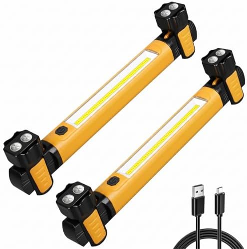 Ropelux Mechanic Work Light Bar with 2500LM 5200mAh Battery, Orange 2 Pcs by Ropelux