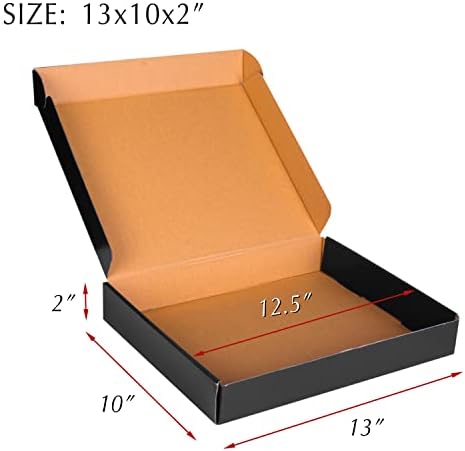 13x10x2 Black Cardboard Boxes - 30 Pack Shipping Boxes for Small Business Mailing, Corrugated Packaging - Image 2