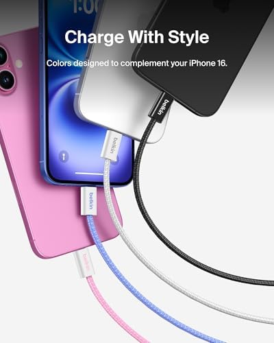 Belkin USB C to USB C 60W Braided Cable 2 Pack, 9.9ft iPhone Charger Cord - Image 3
