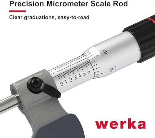Werka Professional Outside Micrometer, 0-1 Inch Range, 0.0001 Inch Graduation, Precision Measurement Tool - Image 5