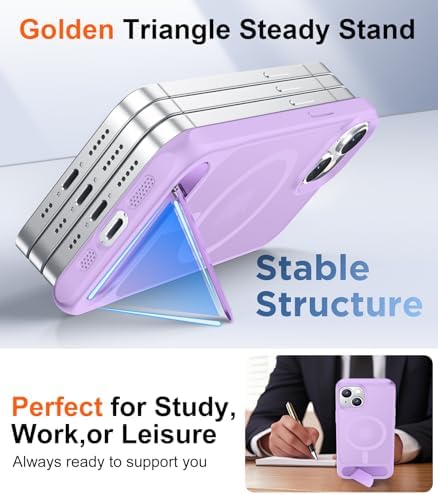Temdan Magnetic Compatible with iPhone 15 Plus Case & iPhone 14 Plus Case, [Built-in Invisible Kickstand][Compatible with MagSafe][Military Grade Shockproof] Slim Translucent Matte Phone Case 6.7" - Image 4