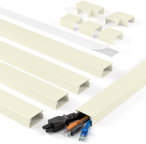 Yecaye 70.8in Cord Hider for 2-3 Wires on Wall, W0.94in H0.55in, Beige by Yecaye
