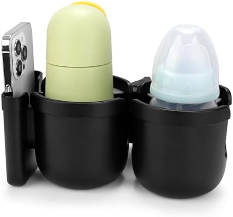Accmor Stroller Cup Holder with Phone Holder, Bike Cup Holder, Walker Scooter Wheelchair Cup Holder Attachment, Universal Cup Holder for Uppababy Graco Strollers - Image 2