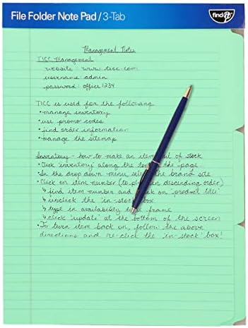 Find It File Folder Notepad - Pack of 12-9.5 x 12.5 Inch Notebook Organizer Folders for Filing, Document, and Clipboard Organization - Green by Find+It%C2%AE