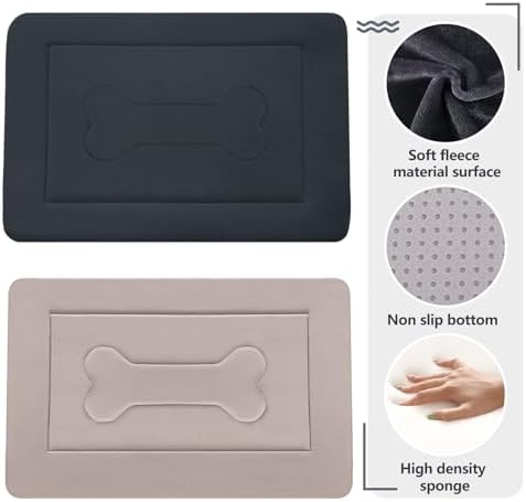 Dog Bed Soft Dog Crate Pad Mat for Medium/Large Dogs, 36 in Non-Slip Bottom Washable Dog Sleeping Mattress Pet Beds Cat Bed Kennel Pad, Dark Blue Gray - Image 2