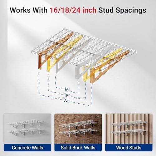 FLEXIMOUNTS 4-Pack 2x3ft Garage Shelving, 24"x72" Storage Shelves, White - Image 5