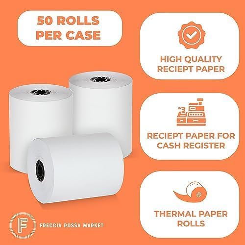 FRM 3 1/8 x 230 White Thermal Paper Receipt Rolls, Cash Register POS Receipt - Image 4