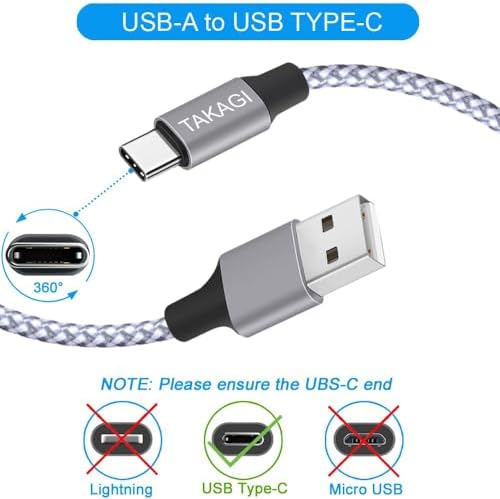 USB C Cable Fast Charging Nylon Braided 3Pack 6ft USB A to Type C Cord - Image 2