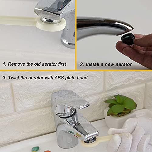 4PCS 2.2 GPM Faucet Aerator, 2 Pack Aeration Filter Replacement Parts With Brass Housing 15/16 Inch 24mm Male Thread Aerator Faucet Filter With Gasket For Kitchen And Bathroom (Black) - Image 6