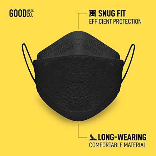 Good Mask Co. Good Comfort KN95 Face Mask, Disposable KN95 Face Mask, Folding, Filter Efficiency 95%, Comfortable Face Masks, Bulk Face Masks (10 Pack of Masks, Black) - Image 2