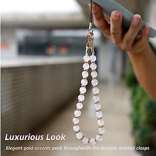 Marble Beaded Phone Wrist Strap for Women, Detachable Design - Image 7
