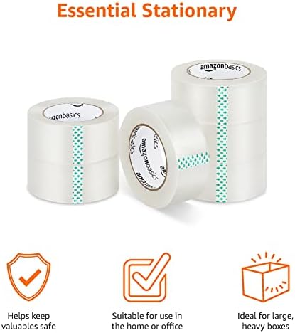 Amazon Basics Strong Adhesive Packing Tape for Moving Boxes, Shipping and Sealing, Clear, 1.88" x 109 Yards, 6-Pack, Total 654 Yards - Image 3