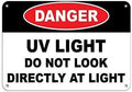 Warning Sign Danger Uv Light Do Not Look Directly at Light Hazard Labels Sign Business Sign 12X8 Inches Aluminum Metal Tin Sign by Eletina