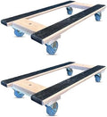 Made in USA Premium Solid Oak Furniture Dolly, 2-Pack - 18"x30" H-Frame w/Non-Slip Grip, 3.5" Non-Marking Wheels, Heavy-Duty 1000 lbs Capacity Each (18"x36" Dolly 2-Pack) by CasterHQ