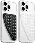 PKYAA Anteel 2 Pack Silicone Suction Cup Phone Case Mount Double Sided, Hands-Free Silicon Phone Grip with Higher Suction Power for Selfies and Videos, Non Slip Phone Accessories (Black&Translucent) by PKYAA