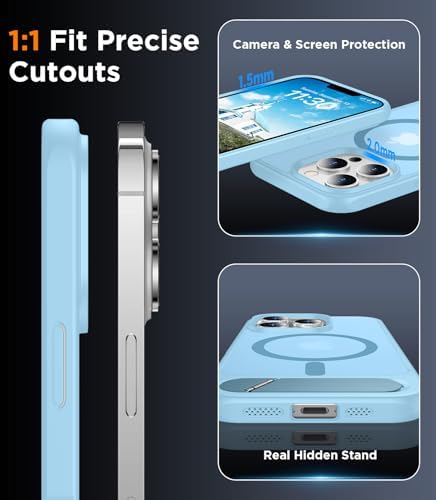 Temdan Magnetic Compatible with iPhone 13 Pro Max Case, [Built-in Invisible Kickstand][Compatible with MagSafe] [Military Grade Shockproof] Slim Translucent Matte Phone Case for iPhone 13 Pro Max 6.7" - Image 6