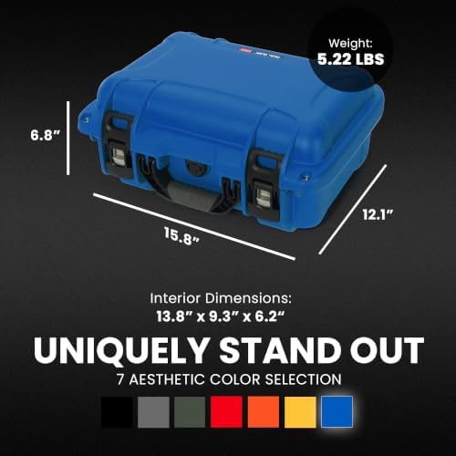 NANUK 915 Hard Case with Cubed Foam – Compact Waterproof Travel Camera Hard Case with Padded Dividers, 13.8” x 9.3” x 6.2” – Dustproof and Impact Resistant, Airline Carry-On Approved – Blue - Image 5