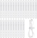 Oligei 25 Pcs Silicone Cable Ties, Cable Ties Reusable, High Elasticity Cord Wraps for Electrical Cords, Cord Organizer for Earphone, Phone Charger(White) by Oligei