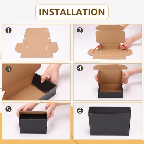 EXYGLO 40 Pack 9x6x2 Black Shipping Boxes for Packaging Small Business - Image 4