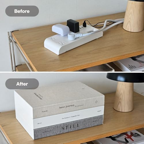 Book Shape Decorative Cable Management Box - Expandable Cable Organizer Box with Magnetic Closure for Home & Office (Inner Still, Standard) - Image 5