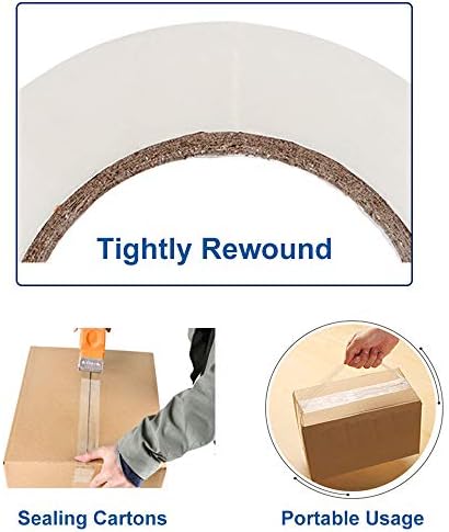 P PERFECTAPE Heavy Duty Packing Tape 6 Rolls, Clear, 2.7 mil, 1.88" x 60Y - Image 3
