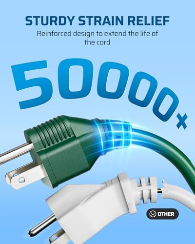 DEWENWILS 2-Pack Extension Cord 3 FT, 13A 125V, ETL Listed, Green - Image 6