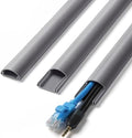 ZhiYo 85in Cord Covers for 1-2 Wires on Wall, D-Shaped 1" W x 0.4" H, Grey by ZhiYo