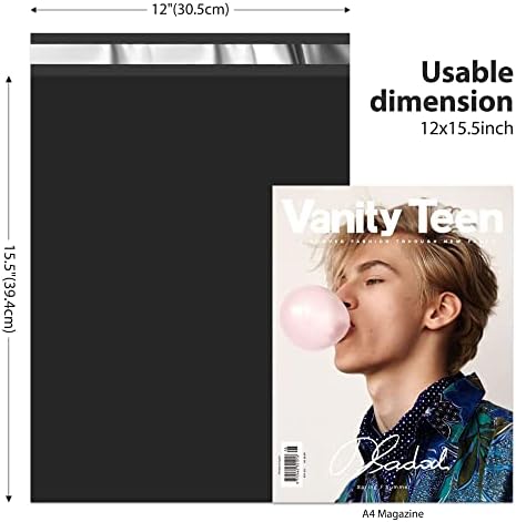 Fuxury 12x15.5" Poly Mailers 2000Pcs,Bulk Shipping Bags For Clothing,Black - Image 3