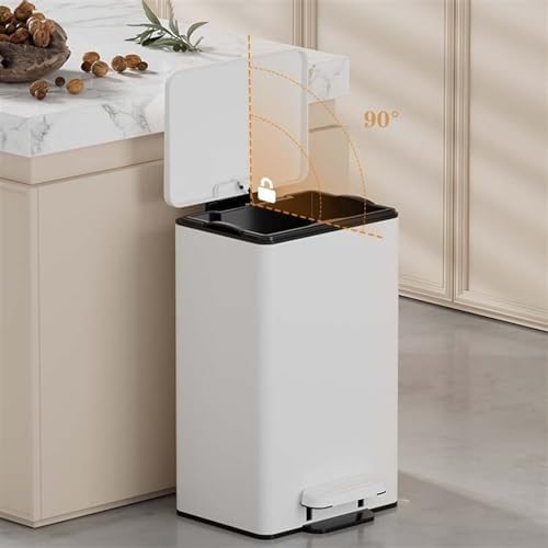 Stylish Wine Red 30L Stainless Steel Trash Can with Soft Close Lid Foot Pedal Ideal for Home Office Bathroom and Commercial Use - Image 5