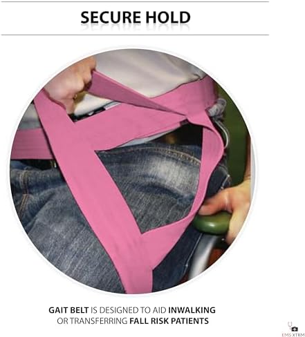 EMS XTRM Gait Belts - Essential Transfer Belts for Seniors and Physical Therapy, Durable and Comfortable, Nurses, Home Health Aides, Physical Therapists (Metal Buckle - Pink) - Image 7