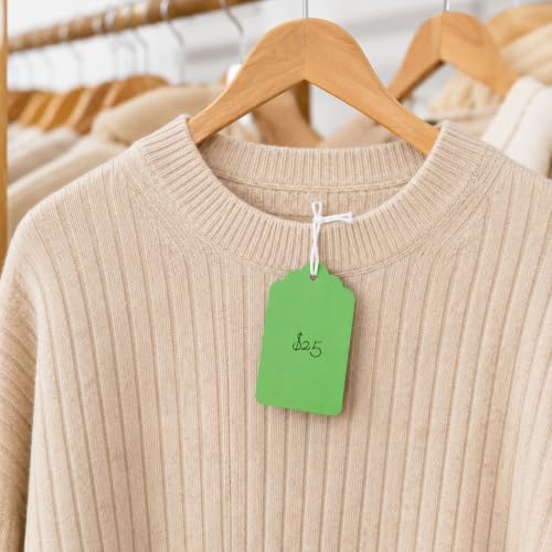 joycraft 200Pcs Gift Tags with String Attached, 2.8x1.6 in Green Price Tags - Image 6