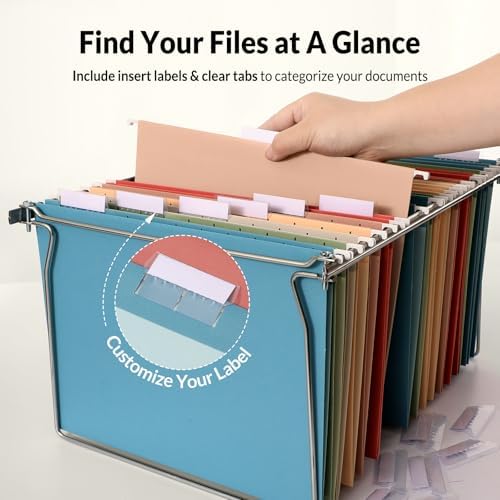 SUNEE Hanging File Folders Retro Colors, 6 Pack Letter Size File Folders with 1/5-cut Tabs, Stay Organized for Your Home and Office Bulk File and Documents - Image 2