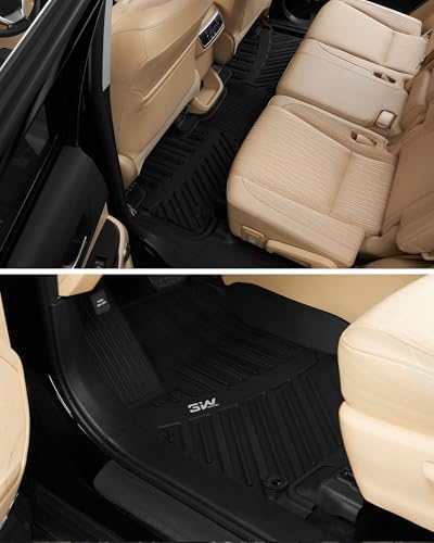 3W Floor Mats Fit 2014-2019 Toyota Highlander, TPE All-Weather Custom Fit - Image 5