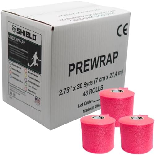 Shield Athletic Underwrap | Bulk Case of 48 Rolls of PreWrap 2.75" X 30 SYards (Pink) by SHIELD
