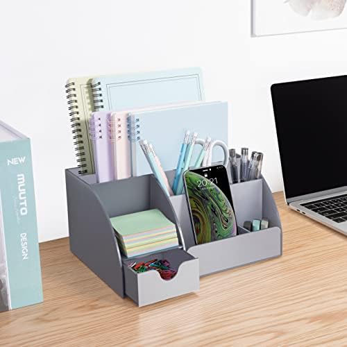 My Space Organizers Grey Desk Organizer, 9 Compartments, Office Supplies and Desk Accessories Organizer, Office Decor Desktop Organizer (Gray) - Image 5