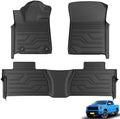 Floor Mats for Toyota Tundra 2014-2021 (Only for CrewMax Cab), Custom Fit All-Weather TPE Floor Liners, Front & 2nd Row for Tundra Car Accessories by Partzer