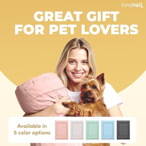 KindTail Dog Crate Pad - Soft Velvet, Reversible Bed - Machine Washable Kennel Mat for Pets up to 25 lbs - Mattress for Cozy Sleeping - 25” x 19” x 1” (Dark Grey, Medium) - Image 6