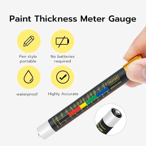 Mcbazel Paint Thickness Tester Meter Gauge, Magnetic Car Paint Coating Tester, Car Body Damage Detector, Waterproof Crash Test Check Tool for Used Car Inspection - Image 2