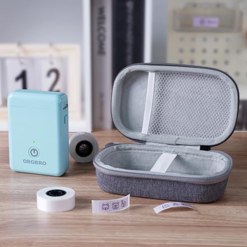 ORGBRO Label Maker Carrying Case for X1 / X3 / ORGSTA S001 Label Printer, Hard Carrying Container Storage Case Organizer for Printer, Tape and Charging Cable (Gray) - Image 3