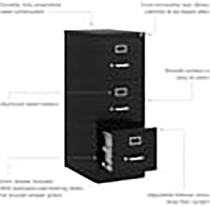 UrbanPro 3 Drawers 40.19" Vertical Black Metal Filing Cabinet Lockable - Image 6