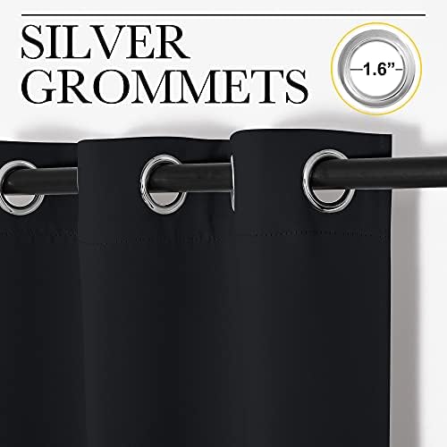 NICETOWN Black Room Divider Curtain for Doorway 34" Wide x 80" Long 1 Panel - Image 5