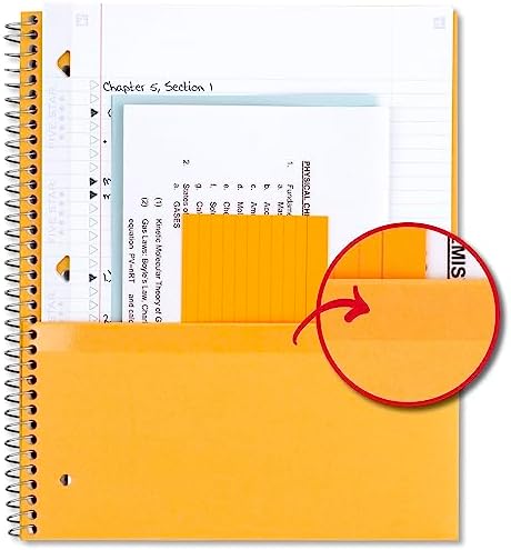 Five Star Spiral Notebook Plus Study App, 1 Subject, College Ruled Paper, 100 Sheets, 8-1/2" x 11", Fire Red (72053) - Image 4
