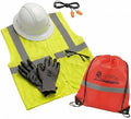 AABACO PPE Safety Kit: High-Visibility Mesh Vest, Full Birm Style Hard Hat, Ear Plugs, Protective Glasses, & Gloves with Drawstring Storage Bag by AabacoEnvironmental