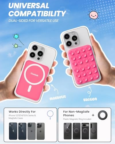 Klearlook Magnetic Suction Phone Mount for MagSafe Case, Hot Pink - Image 2