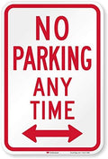 SmartSign - K-2331-HI-12x18 "No Parking Any Time" Sign | 12" x 18" 3M High Intensity Grade Reflective Aluminum Red on White by SmartSign