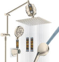 Metal Rain Filtered Shower Head with Handheld, 10" High-Pressure,10-Mode by iFealClear