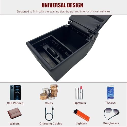 Universal Truck Seat/Bench Contractor Center Console Business Organizer and Storage with Adjustable Cup Holders, Clip Board, and Padded Top Lid for Armrest 124809 Black - Image 5
