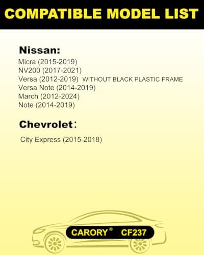 CARORY Cabin Air Filter w/Activated Carbon for Nissan Versa 12-19, Versa Note 14-19, NV200 17-21, Micra 15-19, Chevy City Express 15-18, March 12-24, Note 14-19, CF237 - Image 3