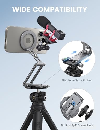 Lamicall for MagSafe Tripod Stand Ultra-Compact with 1/4" Screw, Arca, Hook - Image 3